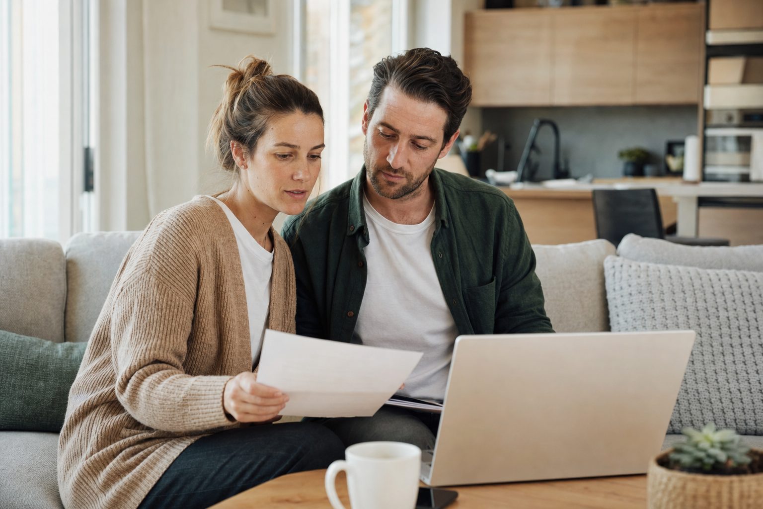 Couple québécois qui révise son offre de renouvellement à la maison